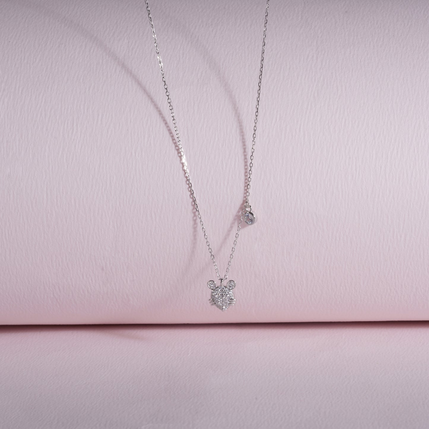925 Sterling Silver Chain Teddy Pendant Necklace