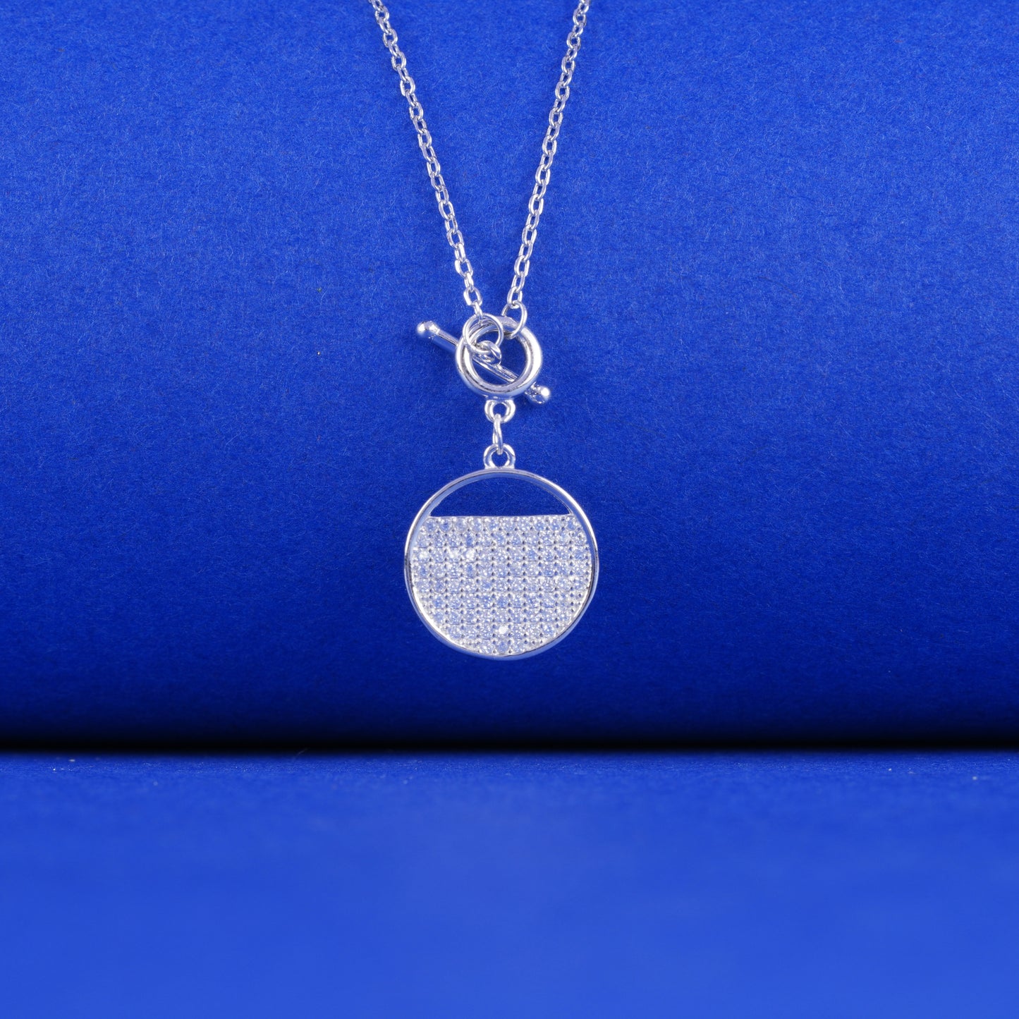 925 Sterling Silver Chain Pendant Round Necklace