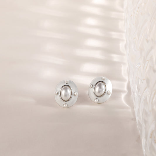 925 Sterling Silver White Enamel Tops