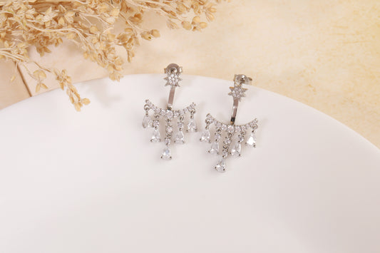 925 Sterling Silver Fancy Earrings (Detachable Tops)