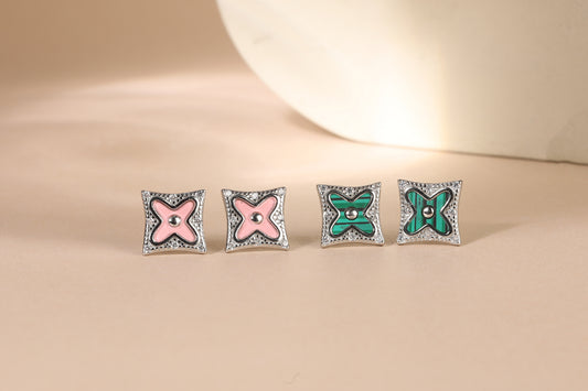 925 Sterling Silver Enamel Tops