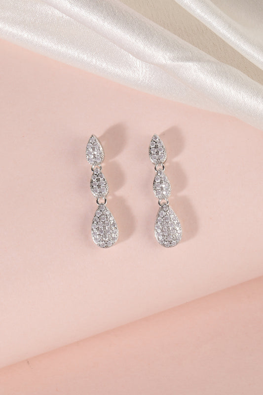 925 Sterling Silver Fancy Drop Earrings