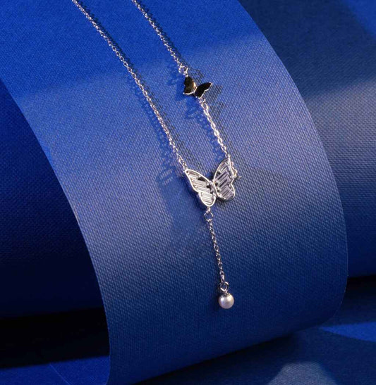 925 Sterling Silver Chain Butterfly Pendant Necklace