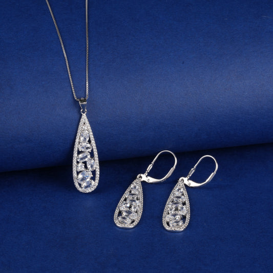 925 Sterling Silver Drop Pendant Set