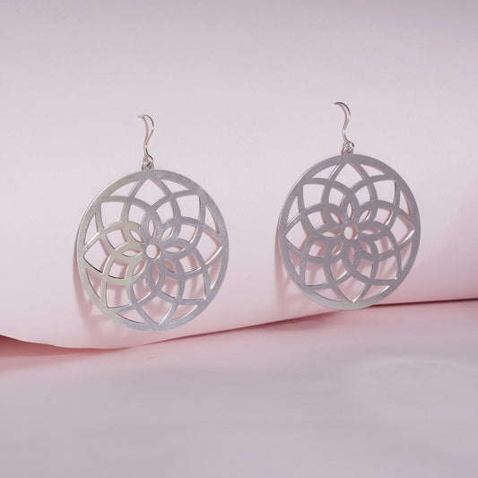 925 Sterling Silver Laser Cut Earrings