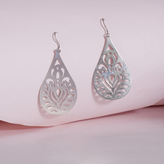 925 Sterling Silver Laser Cut Earrings