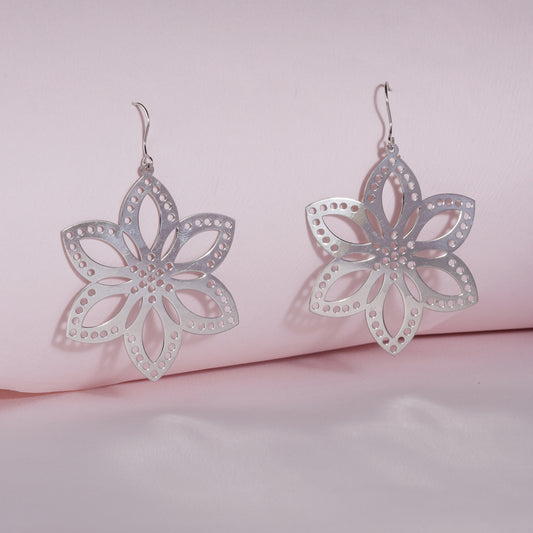 925 Sterling Silver Laser Cut Earrings