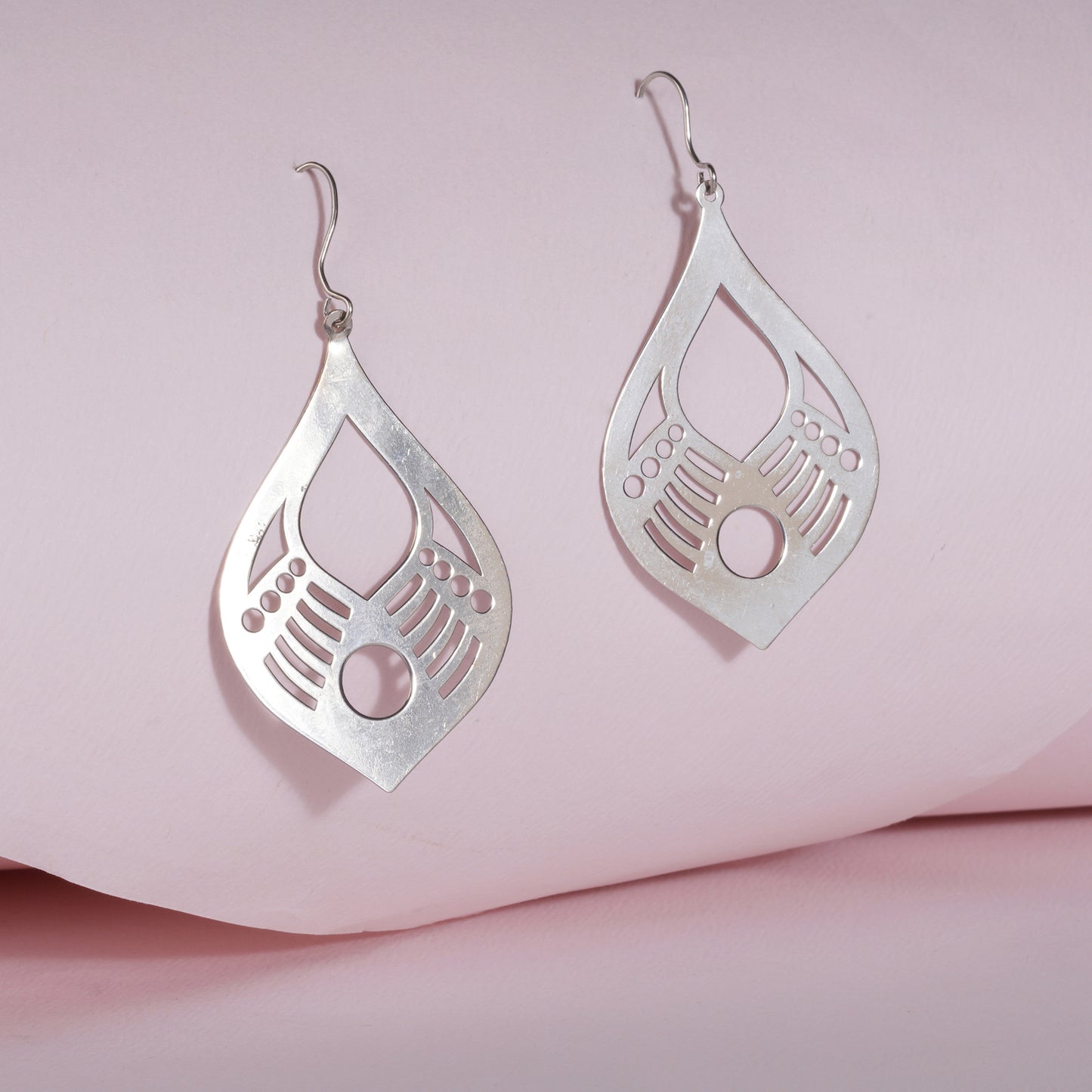 925 Sterling Silver Laser Cut Earrings
