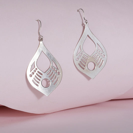 925 Sterling Silver Laser Cut Earrings