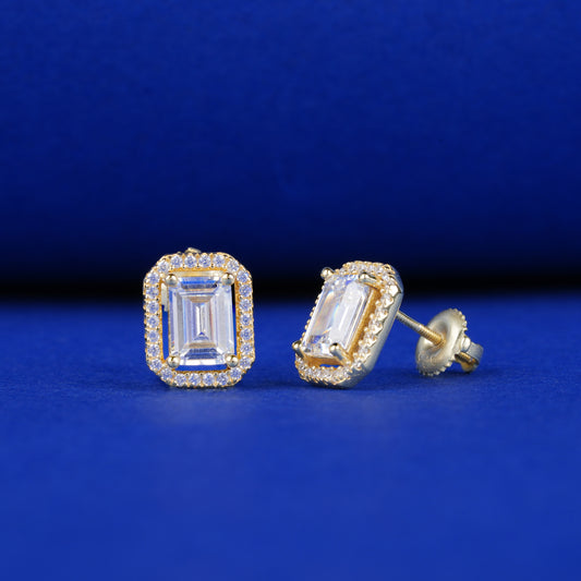 925 Sterling Silver Tops Emarald Cut (Gold Plated)