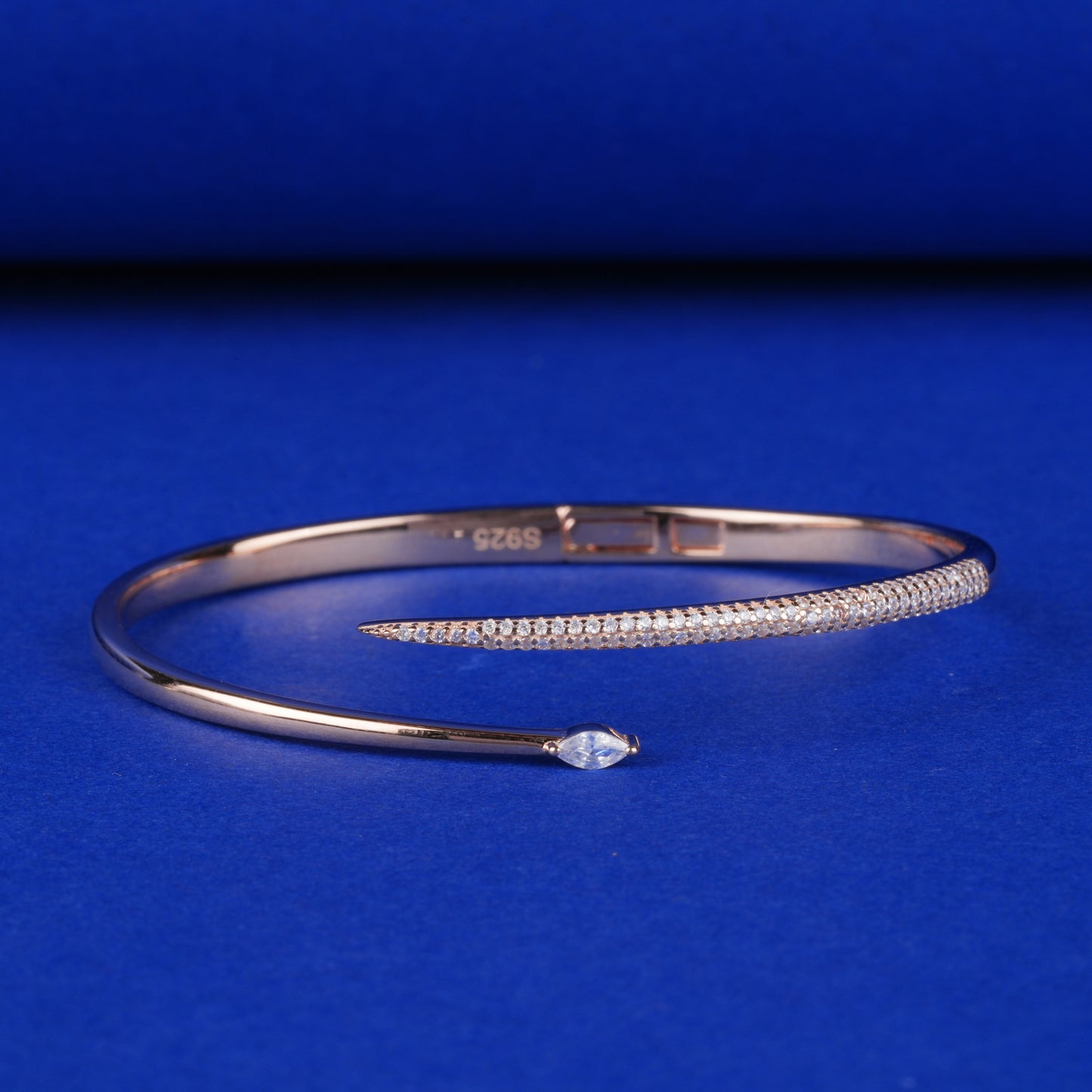 925 Sterling Silver Bracelet Kada (Rosegold Plated)