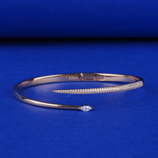925 Sterling Silver Bracelet Kada (Rosegold Plated)