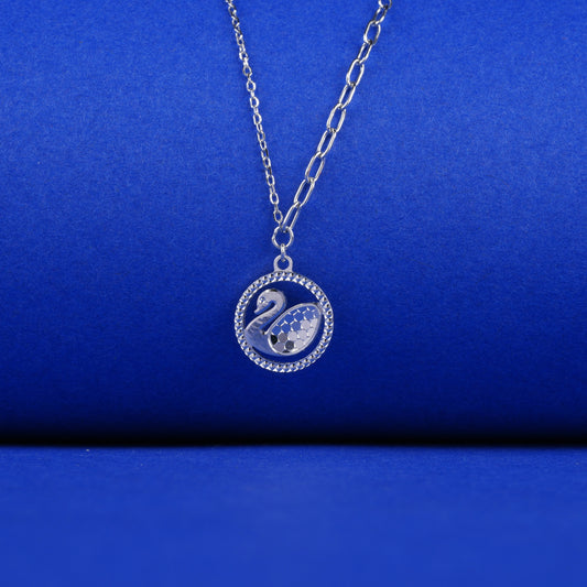 925 Sterling Silver Chain Pendant Swan Necklace