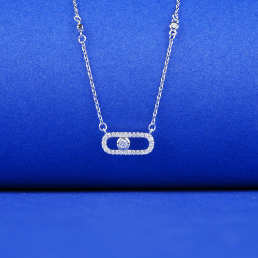 925 Sterling Silver Chain Capsule Pendant Necklace