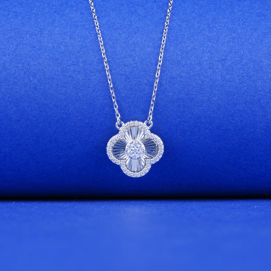 925 Sterling Silver Chain Pendant Flower Necklace