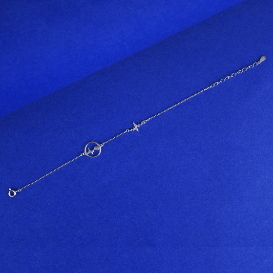 925 Sterling Silver Heart Beat Bracelet