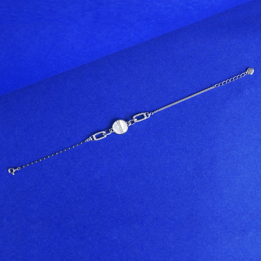 925 Sterling Silver Round Circle Bracelet