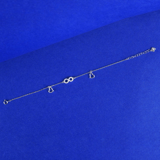 925 Sterling Silver Infinity Charms Bracelet