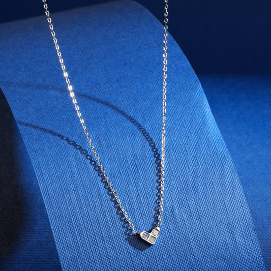 925 Sterling Silver Chain Pendant Heart Necklace