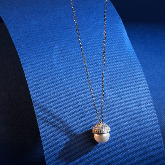 925 Sterling Silver Chain Pendant Pearl Necklace