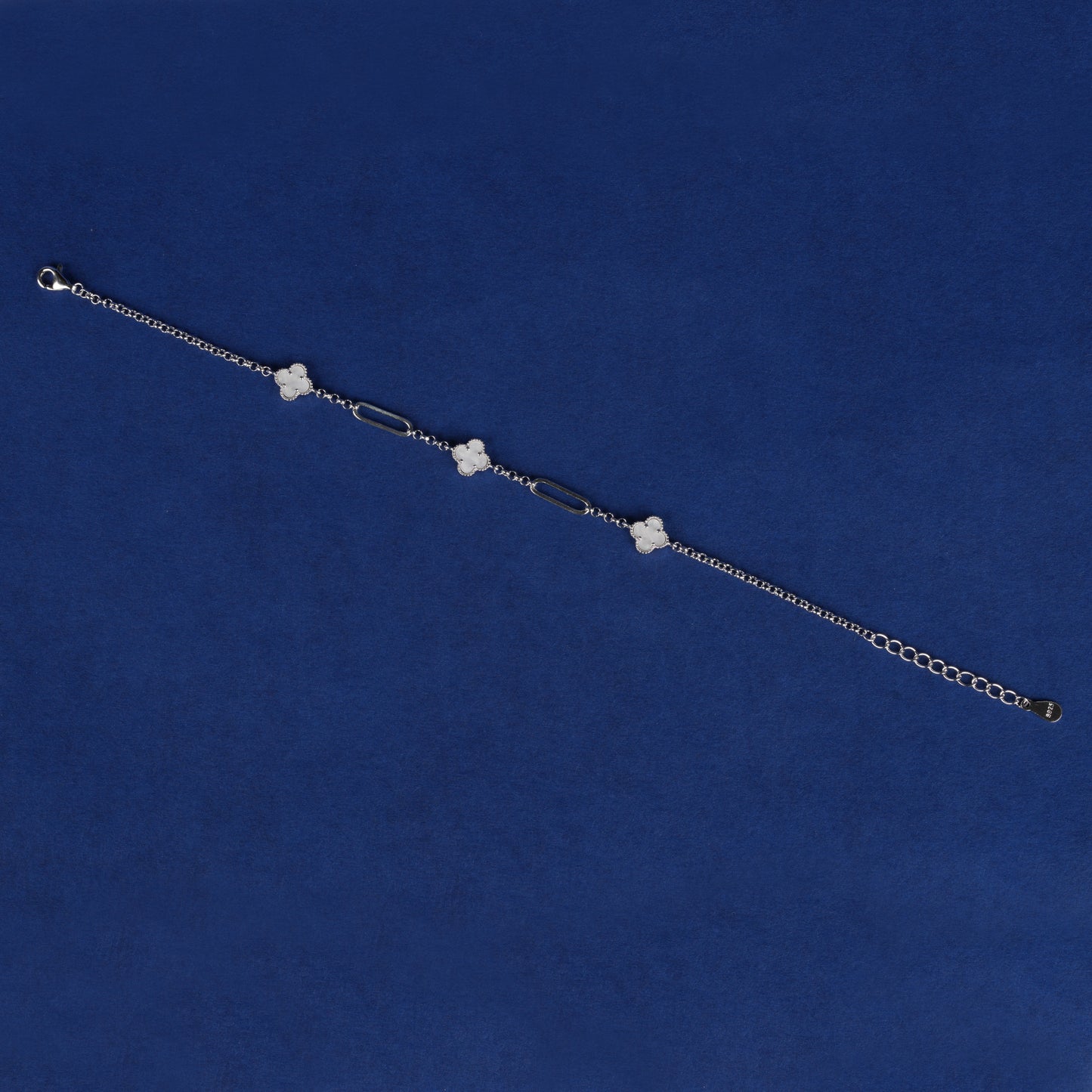925 Sterling Silver White Enamel Bracelet