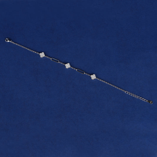 925 Sterling Silver White Enamel Bracelet